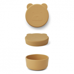 Carrie snackdoosje - Mr bear mustard