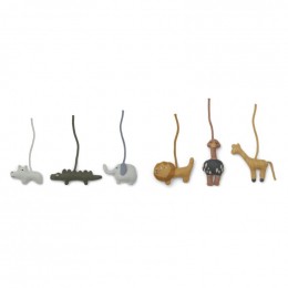 Helmut hangspeeltjes voor babygym - 6 pack - Safari mix
