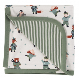 Couverture réversible coton BIO - Coquillages Celeri