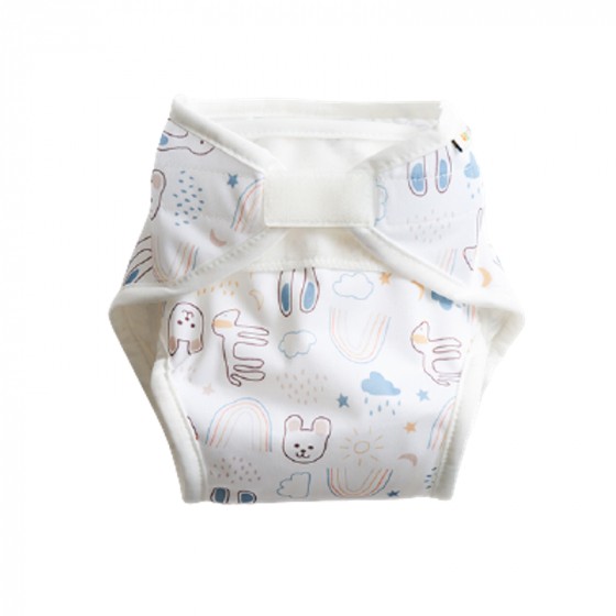 Couche lavable TE1 en coton BIO- Teddy Blanc