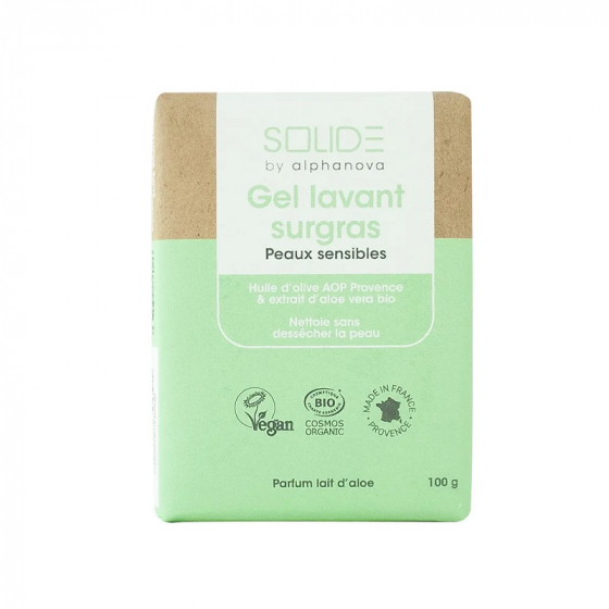 Gel lavant surgras solide Bio - Peaux sensibles - 100 g