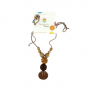 Collier d'allaitement et de portage - Multicolor marron et bouton en bois de pommier