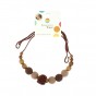 Collier d'allaitement et de portage Fleur - Chocolat, cacao et bois foncé