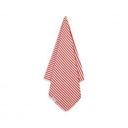 Hansen strandlaken - Y & D stripe: Apple red & Creme de la creme