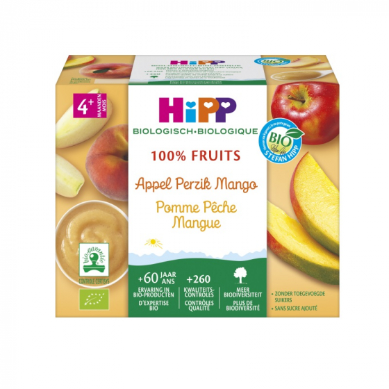 Appel perzik mango Bio vanaf 4 maanden 4 x 100 g