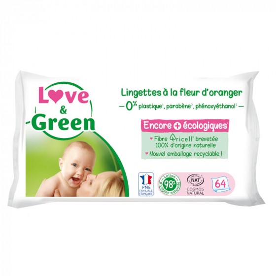 Hypoallergene doekjes met bio oranjebloesem - 64 stuks Hypoallergene doekjes met bio oranjebloesem - 64 stuks