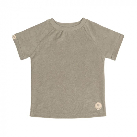 T-shirt in terry badstof - Olive