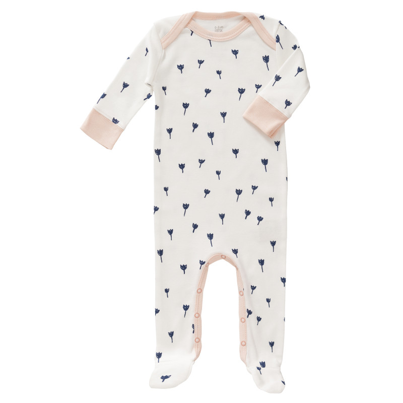 Sneeuwwitje zonne Bondgenoot Fresk - Biokatoenen pyjama met voetjes - Tulip indigo blue - Sebio