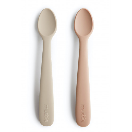 Set van 2 siliconen lepeltjes - Blush & Shifting sand Set van 2 siliconen lepeltjes - Blush & Shifting sand